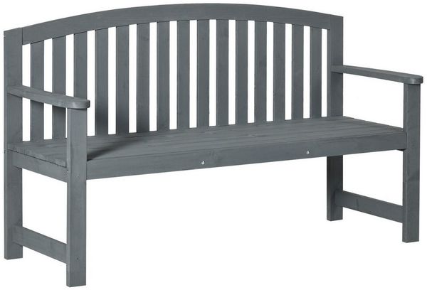 MC Star Gartenbank 2-Sitzer Gartenbank Holz, wetterfest Sitzbank, Gartenmöbel (mit Rückenlehnen, 240 kg belastbar 143 x 51 x 85 cm, Grau)