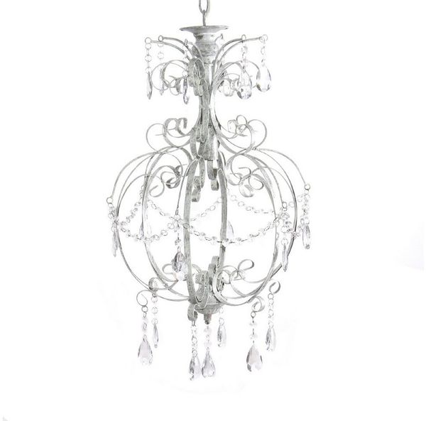 Grafelstein Kronleuchter Kronleuchter ANTIQUE grau weiß gewischt shabby chic einarmig Hängeleuc