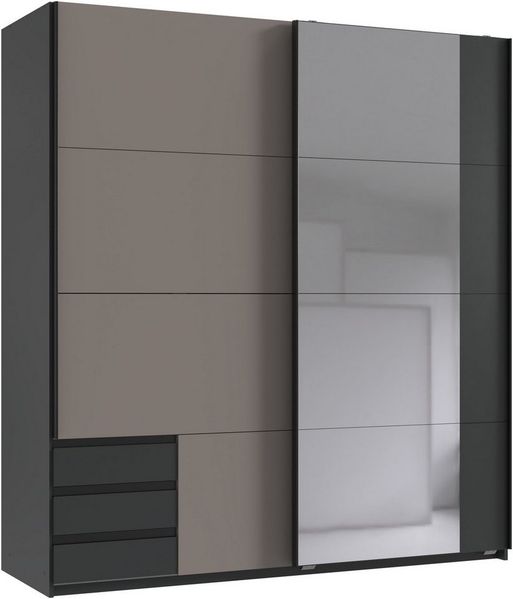 Wimex Schwebetürenschrank Emden moderner Kleiderschrank mit Spiegel und Schubladen BESTSELLER Schlafzimmer Schrank Garderobenschrank mit Schwebetüren Topseller