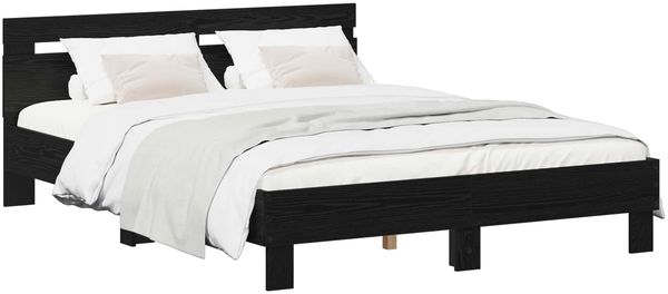 vidaXL Bettrahmen Schwarze Eiche 120 x 190 cm Holzwerkstoff 3446599