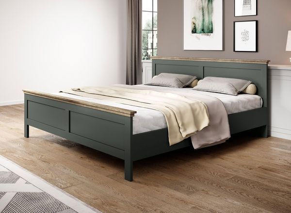 Doppelbett Elda Futonbett 140x200cm grün Eiche Lefkas