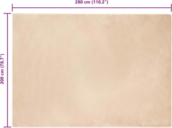 vidaXL Kunstfell Hasen Teppich Beige 200x280 cm Polyester 42021639 Bild 7