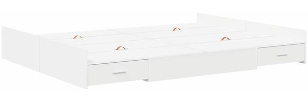vidaXL Aufbewahrungsbettgestell Weiß 140 x 190 cm Holzwerkstoff 3335309 Bild 7