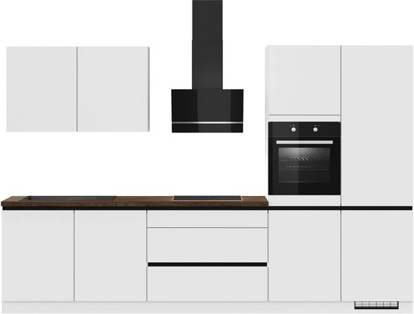 IMPULS KÜCHEN Küche "Dublin", Ausrichtung wählbar, Schubkästen mit Soft-Close, vormontiert, wahlweise mit E-Geräten, mit Vollauszug, Breite 340 cm