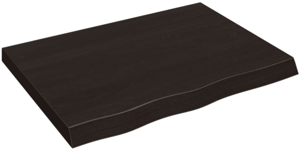 vidaXL Wandregal Dunkelbraun 80x60x(2-6) cm Massivholz Eiche Behandelt 363793