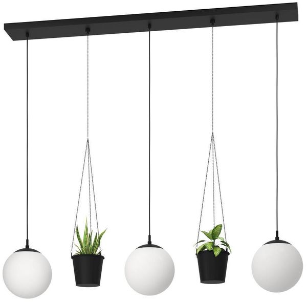 Eglo 900512 Hängeleuchte RONDO 3 Glas opal-matt weiss E27 3X40W L:121cm B:20cm H:110cm dimmbar