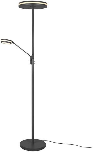 Großer LED Deckenfluter FRANKLIN mit Lesearm, Höhe 181cm, Anthrazit Bild 2