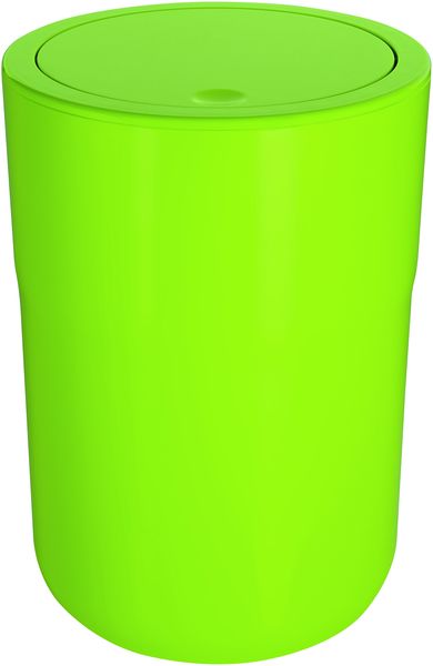 Spirella Design Kosmetikeimer "Cocco" mit Extra Ring für Müllbeutel Treteimer Schwingdeckeleimer Abfallbehälter mit Schwingdeckel 5 Liter (ØxH): 19 x 26 cm Grün