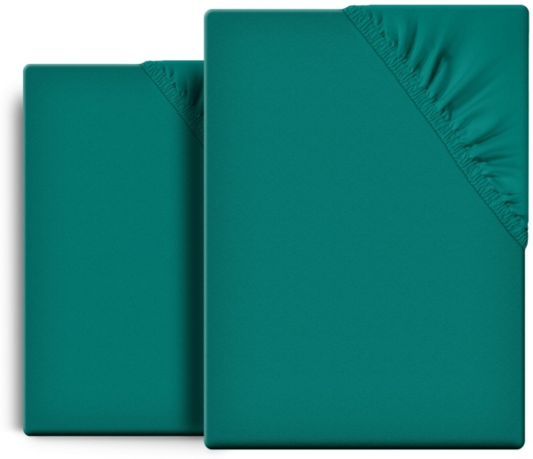 Beautex Spannbettlaken 2er Set Spannbetttuch Bettlaken Premium Baumwolle Jersey 160g/m², Jersey, Gummizug: rundum, (2 Stück)