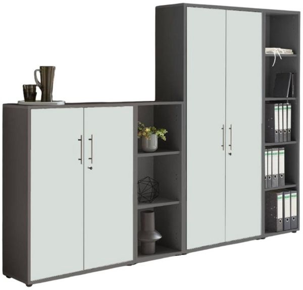 BMG Möbel Aktenschrank Office Edition 4 (Schrankwand Set, 4tlg) abschließbar, matt oder Hochglanz lackiert