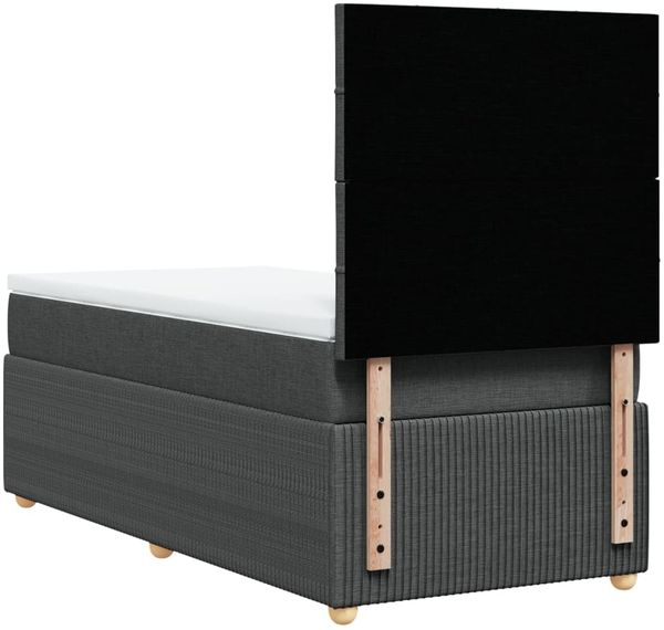 vidaXL Boxspringbett mit Matratze Dunkelgrau 80x200 cm Stoff 3294184 Bild 8