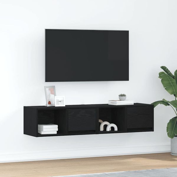 vidaXL TV-Schränke 2 Stk. Schwarz Eichen-Optik 60x31x25,5 cm 861439