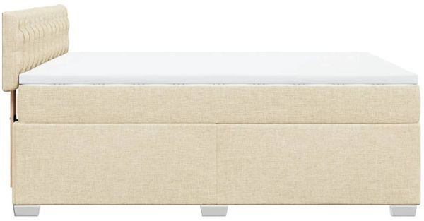 vidaXL Boxspringbett mit Matratze Creme 140x190 cm Stoff 3288195 Bild 11