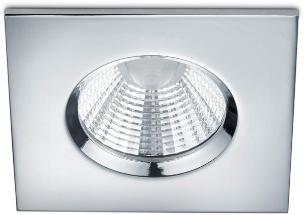 Eckiger LED Deckeneinbaustrahler ZAGROS dimmbar in Silber Chrom, IP65