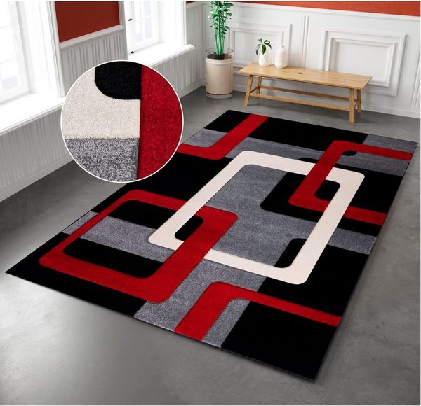 OTTO home Teppich Maxim, rechteckig, Höhe: 13 mm, Hoch-Tief-Effekt, Kurzflor, 3D-Design, Kundenliebling