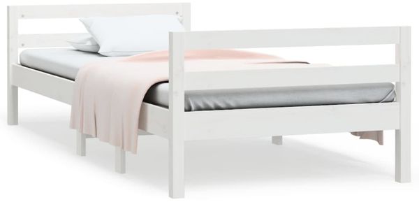 Einzelbetten, Betten für Erwachsene, Massivholzbett ohne Matratze Weiß 90x200 cm Kiefernholz de5110