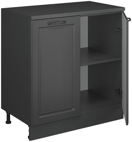 Erweiterungsschrank Rion Anthrazit Landhaus/Anthrazit 80 x 46 cm ohne Schräge mit 2 Türen Vicco Bild 4
