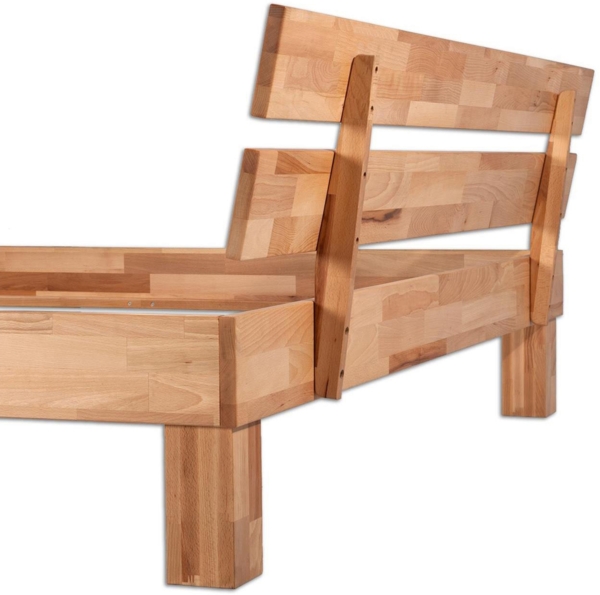 Bubema Juliane Massivholzbett Kernbuche mit Kopfteil, Farbton natur, geölt : 180x220 Bild 3