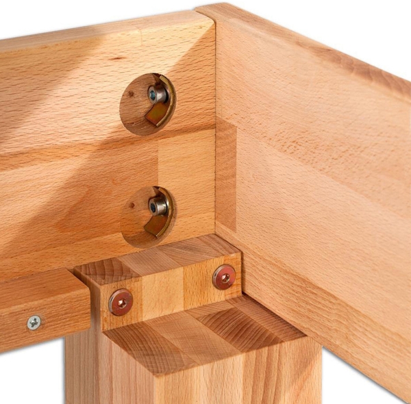 Bubema Juliane Massivholzbett Kernbuche mit Kopfteil, Farbton natur, geölt : 180x220 Bild 4