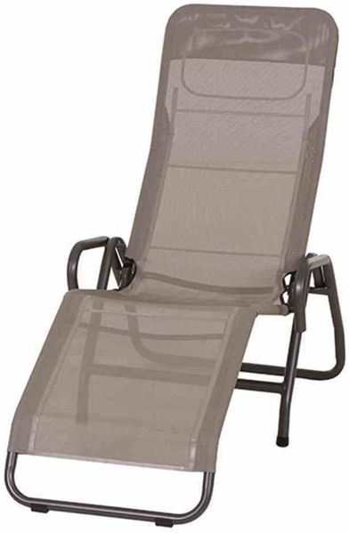 Siena Garden 'Bito' Kippliege, Stahl anthrazit & Textilbezug taupe, anthrazit/taupe, 139 x 72 x 118 cm