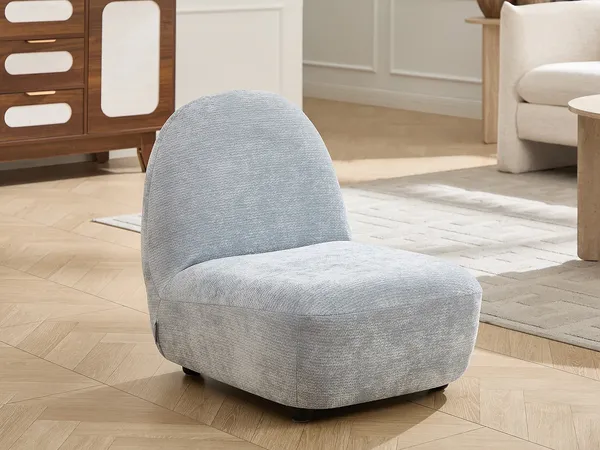 Vente-unique - MALDANO Sessel Stoff Blau - B 60,5 cm x H 58,5 cm x L 52,5 cm