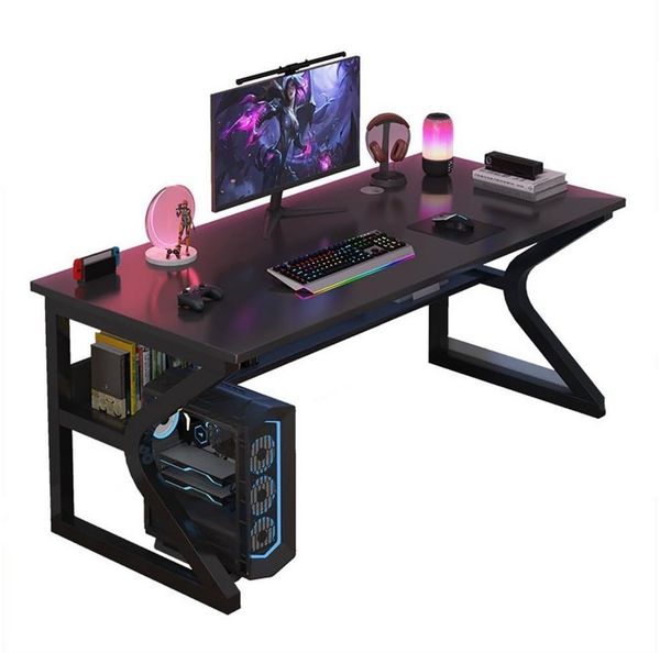 GarveeMore Eckschreibtisch Computer Desk Gaming Desk Gaming PC Tisch mit Aufbewahrungsregalen