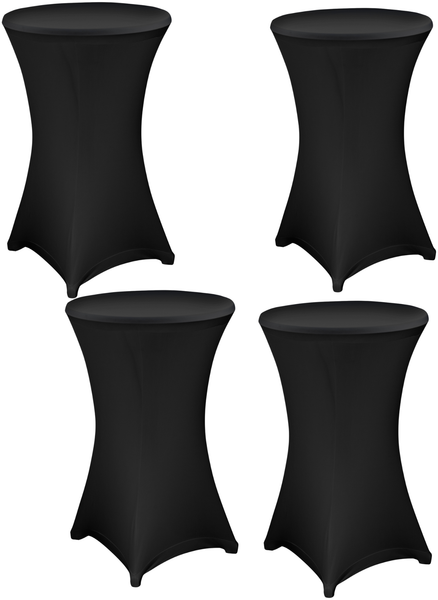 4x Julido Stehtischhusse Husse Stehtisch Schwarz Stretch Ø 60cm Bistrotisch