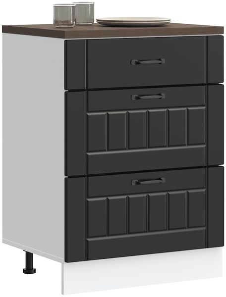 vidaXL Küchenunterschrank „Lucca“ Schwarz Holzwerkstoff 854270