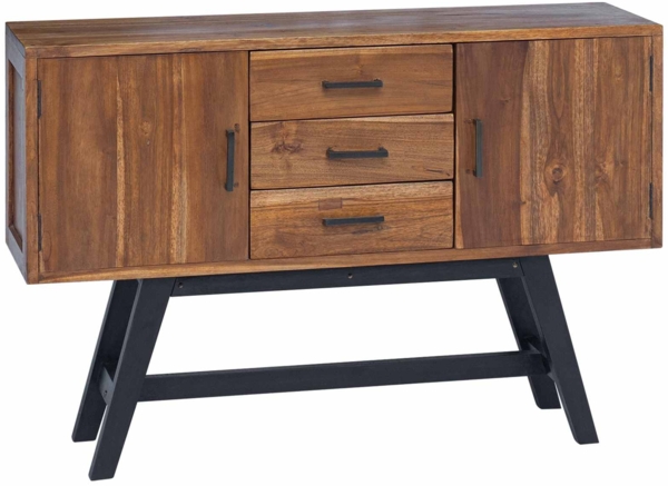 vidaXL TV-Ständer Natur 110 x 30 x 75 cm Massivholz Teak 42017954