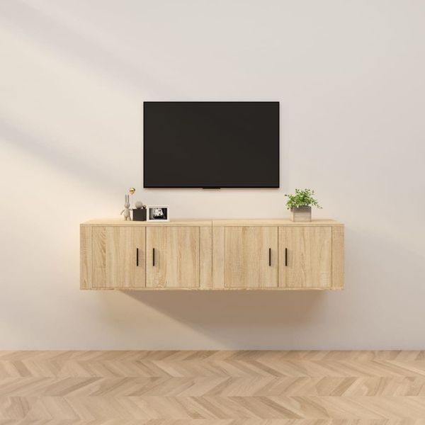 vidaXL TV-Wandschränke 2 Stk. Sonoma-Eiche 80x34,5x40 cm 3188353