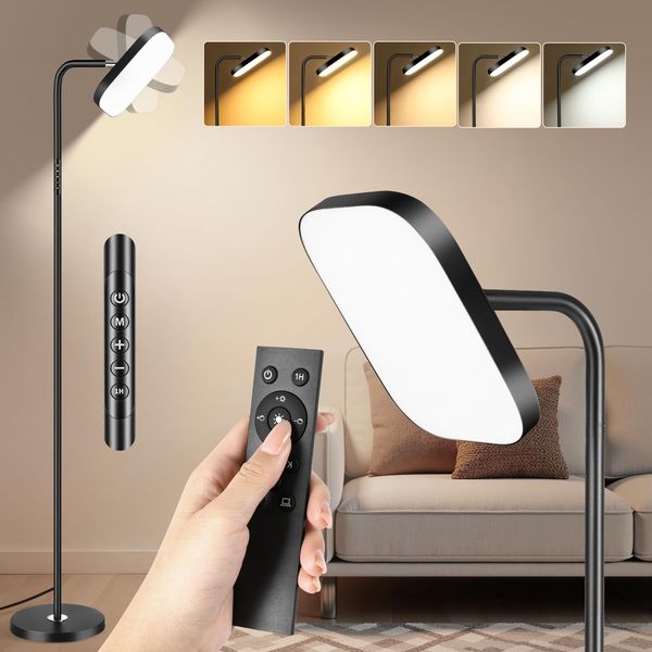 YICAIZI Stehlampe Wohnzimmer, 36W Deckenfluter LED Stehlampe 3200lm Dimmbar Moderne Standleuchte mit Fernbedienung & Touch-Steuerung für Wohnzimmer Schlafzimmer