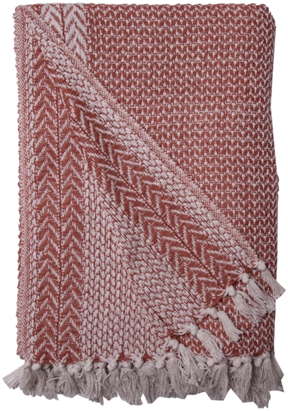 Decke Überwurf Agatha 100% Baumwolle 130x180 cm Skandinavisch Alt Rosa