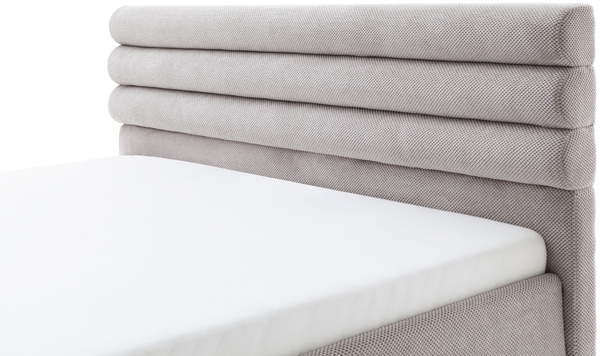 Polsterbett >Tampere< Liegefläche 140x200 cm, in Taupe - 152x114x218cm (BxHxT) Bild 9