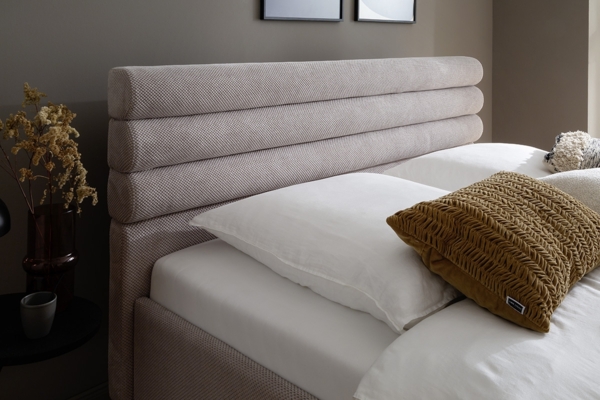 Polsterbett >Tampere< Liegefläche 140x200 cm, in Taupe - 152x114x218cm (BxHxT) Bild 8