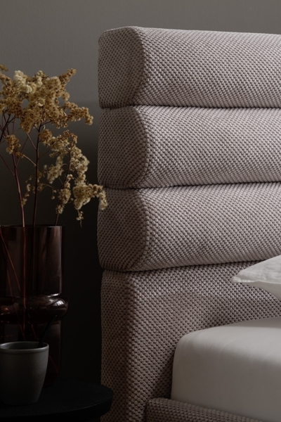 Polsterbett >Tampere< Liegefläche 140x200 cm, in Taupe - 152x114x218cm (BxHxT) Bild 5