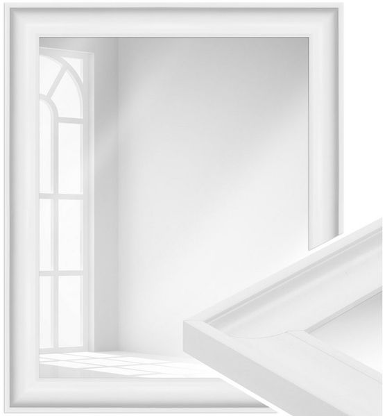 WANDStyle Wandspiegel H230, Weiß, aus Kunststoff im Stil Modern