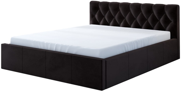 Polsterbett VOG 120x200 mit Matratze, Bettkasten und Lattenrost. Farbe: Espresso 6