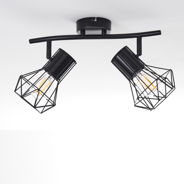 hofstein Deckenleuchte »Pomari« Deckenlampe aus Metall in Schwarz, ohne Leuchtmittel, E27, Spot in Gitter-Optik und Lichteffekt an der Decke Bild 7