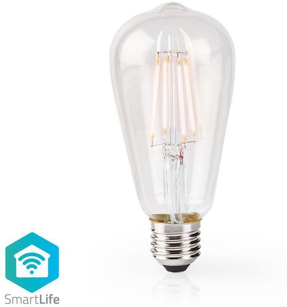 SmartLife LED Filament Lampe | Wi-Fi | E27 | 500 lm | 5 W | Warmweiss | 2700 K | Glas | Android™ / IOS | ST64 | 1 Stück