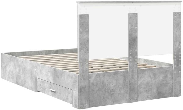 vidaXL Bettrahmen mit Kopfteil Beton Grau 120 x 190 cm Holzwerkstoff 3409670 Bild 10