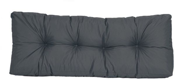 TexDeko® Garden Rückenkissen 120 x 40 x 20/10cm wasserabweisend UV - beständig gesteppt Premium Kissen für Europaletten In- & Outdoor Palettenpolster (Anthrazit)