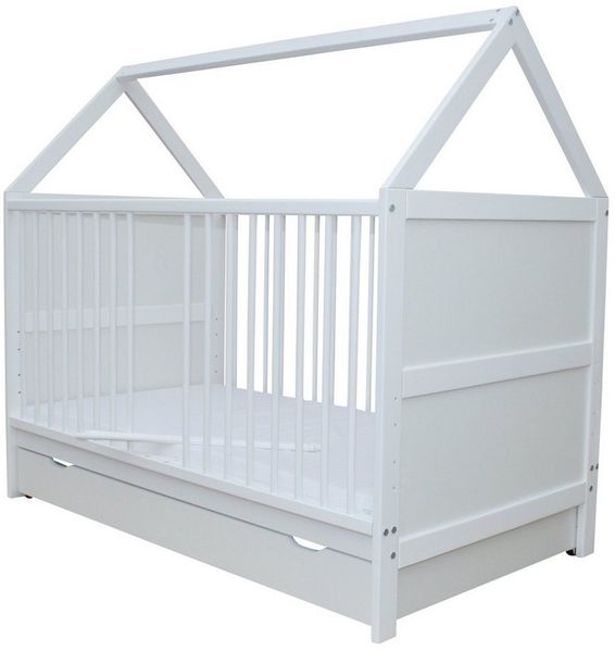 Micoland Hausbett Babybett Haus 140x70cm + Matratze + Schublade 0-6 Jahre