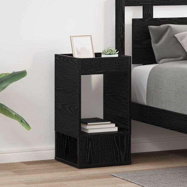 vidaXL Beistelltisch 2 pcs Schwarz Eichen-Optik 30 x 30 x 56 cm 890931