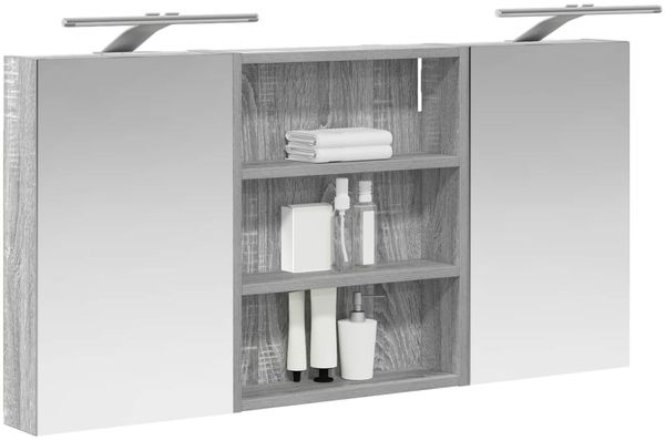 vidaXL Badezimmerschrank-Set 3 pcs 100 x 10,5 x 50 cm Holzwerkstoff 3403693 Bild 3