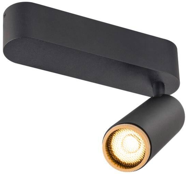 SLV GRIP! M, Deckenaufbauleuchte, single, PHASE, 3000 K, 14 W, 42°, schwarz / gold - Wand- und Deckenleuchten