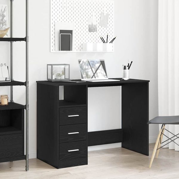 vidaXL Schreibtisch mit Schubladen Schwarz Eichen-Optik 102x50x76 cm 861993