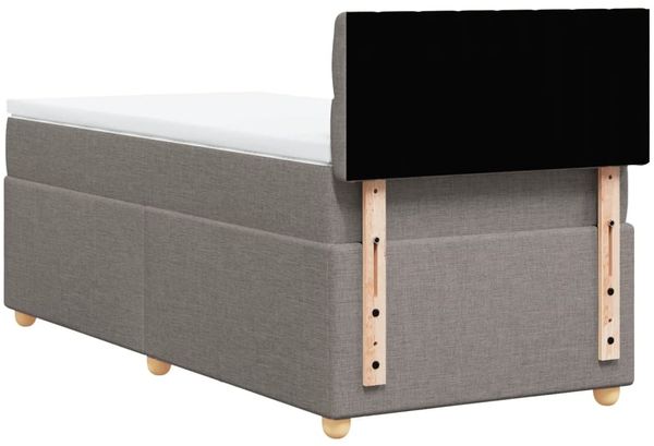 vidaXL Boxspringbett mit Matratze Taupe 90x190 cm Stoff 3288846 Bild 8