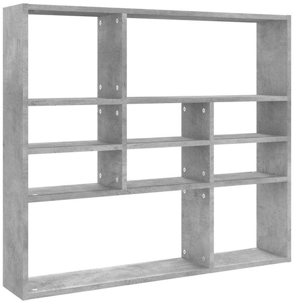 Wandregal, Hängeregal Betongrau 90x16x78 cm Holzwerkstoff de5964