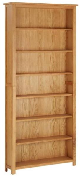 vidaXL Bücherregal 7 Fächer 90x22,5x200 cm Massivholz Eiche 288475