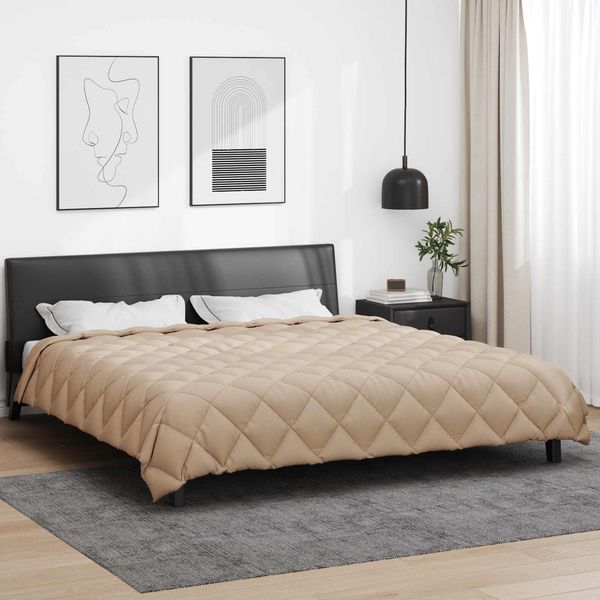 vidaXL Winterbettdecke Taupe 220 x 260 cm Mikrofaser 42025702